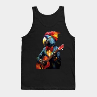 Parrot Playing Guitar Tank Top